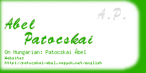 abel patocskai business card